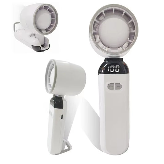 2025 Air Cooling Fan USB Charging LED Digital Display Portable Hand Fan Mini USB Desk Fan Travel Camping Outdoor