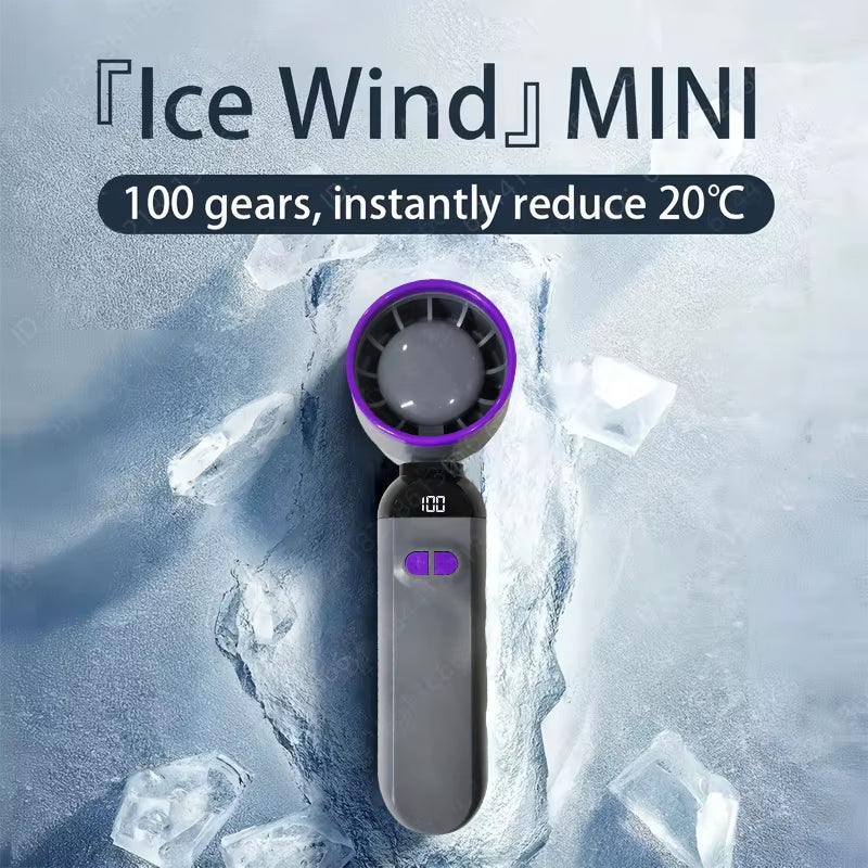 2025 Air Cooling Fan USB Charging LED Digital Display Portable Hand Fan Mini USB Desk Fan Travel Camping Outdoor