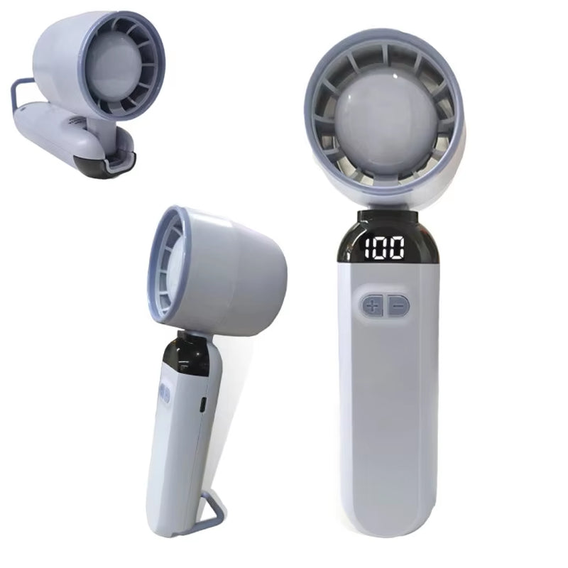 2025 Air Cooling Fan USB Charging LED Digital Display Portable Hand Fan Mini USB Desk Fan Travel Camping Outdoor